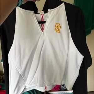 SD Black and White Cropped Hoodie